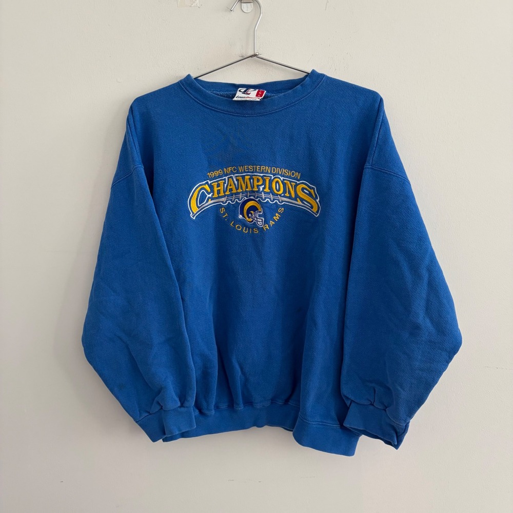 Vintage Logo Athletic St Louis Rams 1999 NFC Champions Crewneck Sweatshirt Large